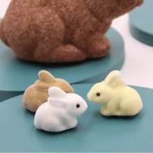 Easter Bunny Decor With Fluffy Moss - Adorable Tabletop Home Decoration, Easter Gift, Cute Spring Decor For Living Room Desktop - Multicolor - View 2