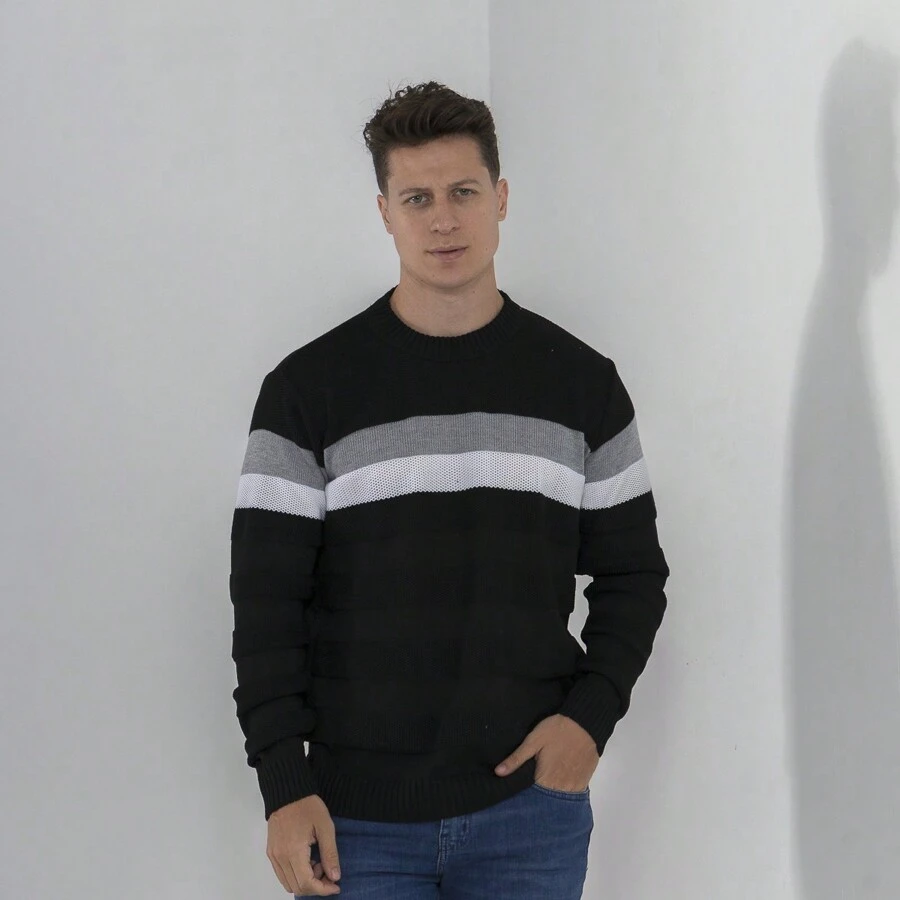 Bulisa Men's Sweatshirt Premium Standard Spend The Winter With More Style And Elegance. - Hitam - View 1