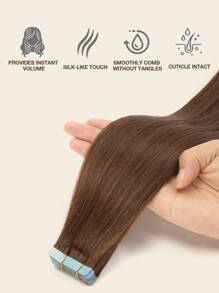 20pcs Tape In Hair Extensions Real Human Hair 12-24 Inch Natural High Quality Human Hair Invisible Tape In Hair Extensions Human Hair Extensions Real Human Hair Extensions 12-20 Inch Straight Hair Human Hair Providing A Natural-Looking Hair Extensions For Women Hair Extensions 2-3 Packs To Add The Legth - S4 - View 5