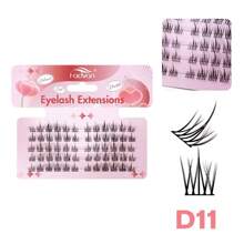 Fadvan 60pcs 5 Rows D 0.07 DIY D1-D29 Cluster Lash Segmented Extensions Invisible Natural Individual Eyelash Trilogy Foxed Large Capacity Mixed Tray Soft Lashes Supplies - Black - View 26
