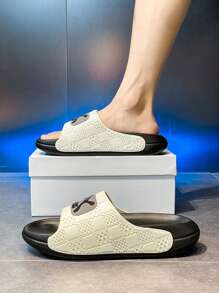 New Soft Bottom Beach Slippers For Men, Fashion Non-Slip Flip Flops - Beige - View 5