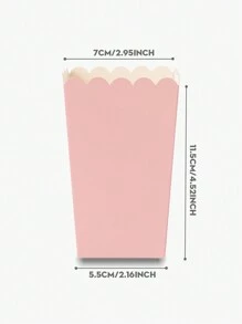 10/24pcs Pink Food Boxes, French Fries Boxes, Popcorn Cups, Popcorn Buckets, Birthday Party Decorations & Movie Night Snack Boxes, Suitable For Lunchbox, Bakery, Burger Restaurant - Baby Pink - View 2