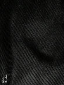 Women's Semi-Skinny Pants, Ideal For Summer And Spring Seasons, Casual And Elegant, Ribbed Fabric, Side Pockets, Natural Waist Adjustment With Elastic, Cotton And Polyester Fabric, Cool, Soft And Comfortable Interior. - 黑色 - 查看 7