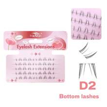 Fadvan 60pcs 5 Rows D 0.07 DIY D1-D29 Cluster Lash Segmented Extensions Invisible Natural Individual Eyelash Trilogy Foxed Large Capacity Mixed Tray Soft Lashes Supplies - Black - View 22