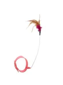 互动猫玩具棒自嗨羽毛项圈游戏带铃铛小猫训练玩耍搞笑棒宠物配件（人造羽毛）