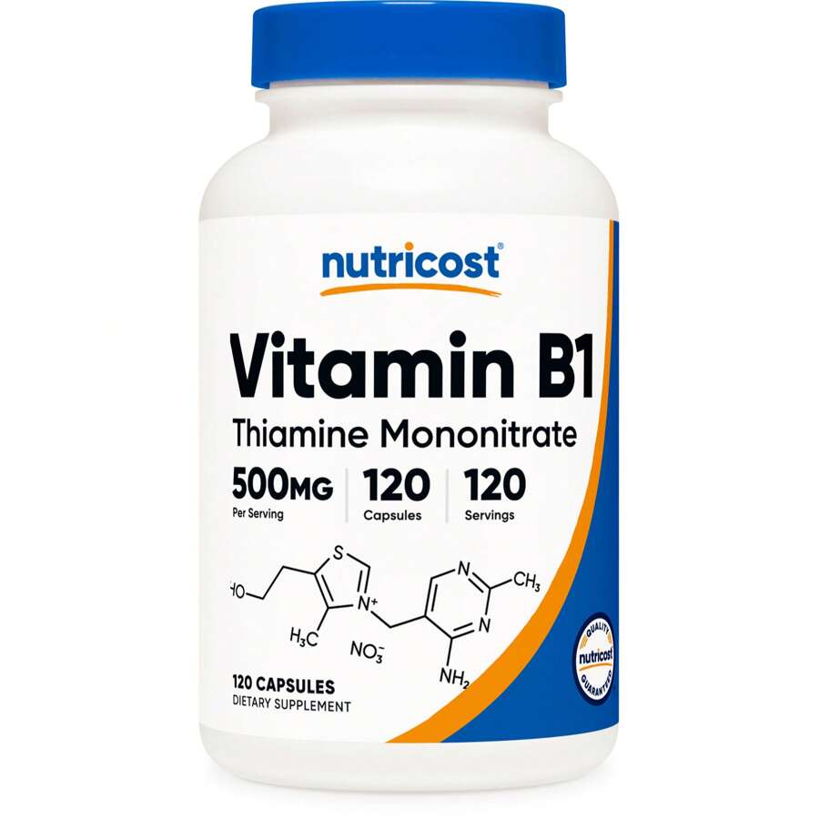 Nutricost Vitamin B1 (Thiamine) 500mg, 120 Capsules | Vitamin, Vitamins, Energy Support, Metabolism, Lab Tested, Non-GMO, Premium Quality - 其他 - 查看 1
