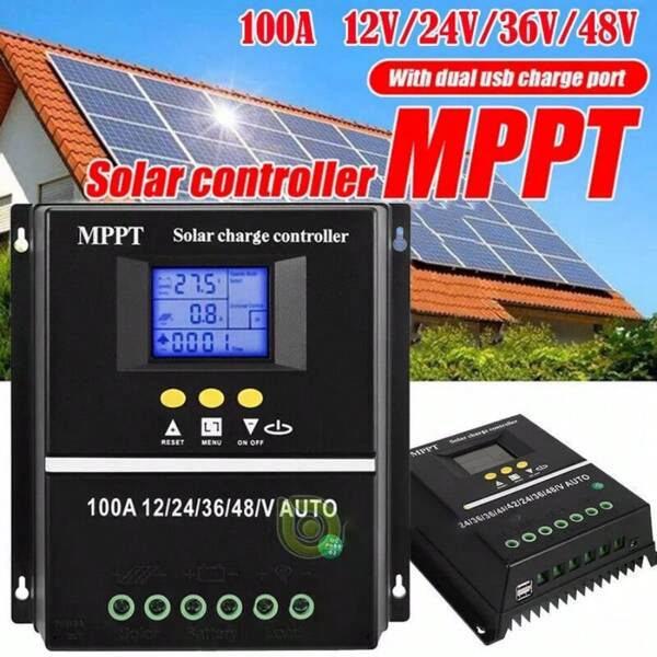 4000W 100A MPPT Solar Charge Controller 12V/24V/36V/48V Battery PV Regulator USB