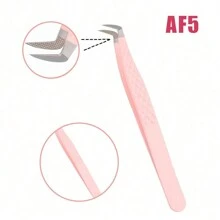 FADVAN Fadvan 1 Pc Eyelash Tweezers Extension Pink Stainless Steel Superhard Tweezers With Fiber Tips High Precision Anti-Static Tweezers