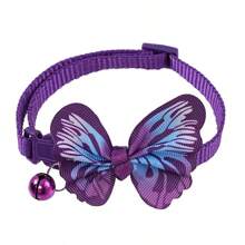 5pcs Bow-Knot Decor Pet Collar Butterfly Design Polyester Pet Collar Suitable For Cats And Small Dogs, Indoor/Outdoor Use