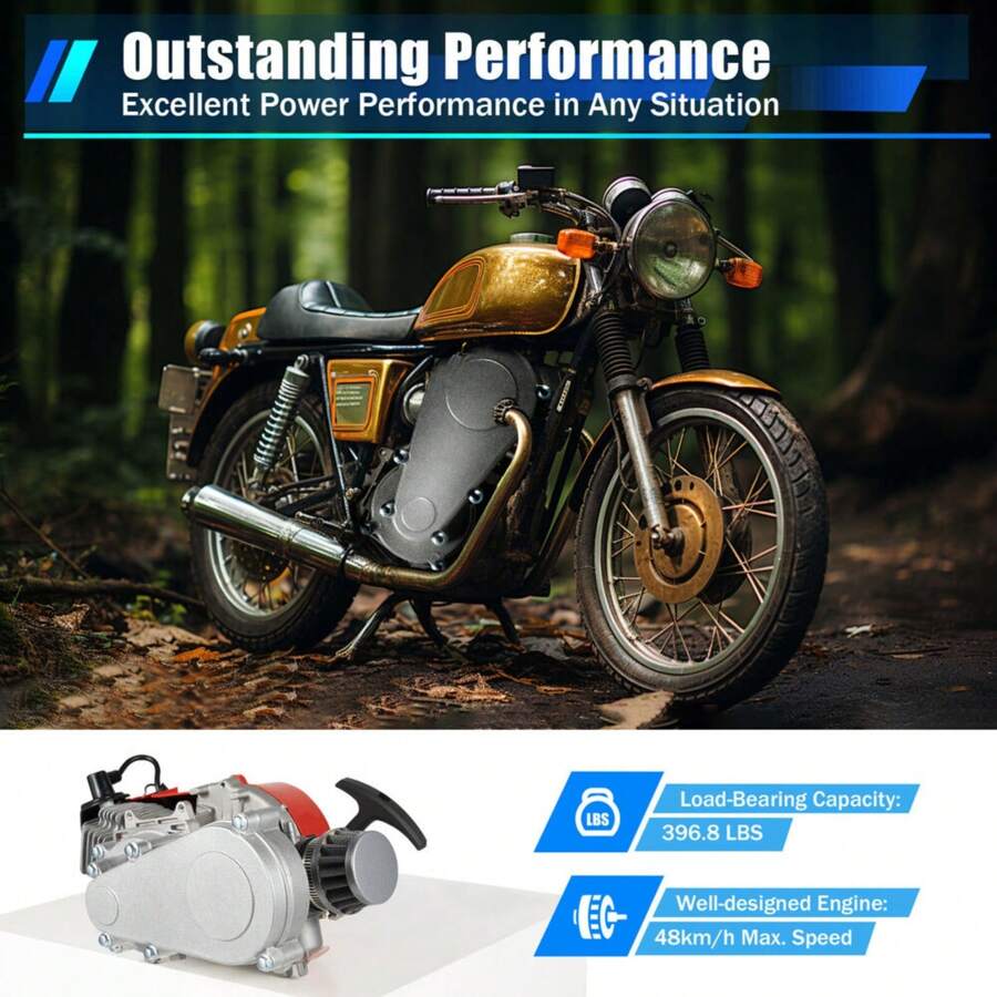 49CC 2 Stroke Aluminum Complete Engine Motor For Pocket Bike Mini Dirt Bike ATV
