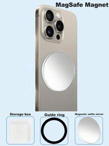 1pc New Magnetic Selfie Lens, High Definition Auxiliary Selfie Tool, Rear Reflective Mirror For Live Streaming