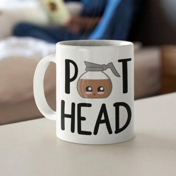 Pot Head Mug, Coffee Lover Mug, Big Coffee Mug, Big Tea Mug,Funny Coffee Lover Gift Humorous Idea Family Friends Birthday Presents Sarcastic Office Tea Cup Father's Day Birthday Gifts