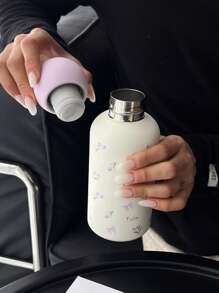 1 件 350 毫升不锈钢真空隔热杯，蝴蝶郁金香图案，适用于户外、办公室、居家、学校、汽车、生日、节日、母亲节、父亲节、返校节、情人节返校节 - 彩色 - 查看 5