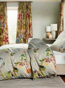 Vclife Vintage Floral Comforter Set Four Sizes, All Seasons Muslin Cotton Bedding Set, 3 Pieces Farmhouse Shabby Chic Jacquard Floral Comforter Set Perfect For Women And Men - 化纖印花被子-美式花鳥 - 查看 2