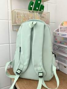 Baila Morena Unisex School Backpack Fabric Multiple Compartments Large Capacity Adjustable Strap Multi-Pockets Internal Compartment - 淺粉色 - 查看 5