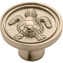 Seaside Cottage Turtle (5-Pack) Cabinet Knobs Champagne Bronze Drawer Knobs Kitchen Cabinet Knobs For Dresser Drawers Pulls And Knobs 1-7/16" Round Closet Knobs PBF656-CZ-B2 - 香檳古銅 - 查看 8