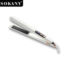 SOKANY Pinza cerámica multifuncional SOKANY, alisador de cabello, pinza de alisado. Tres en para rizar y alisar en seco y húmedo, temperatura ajustable hasta 950 grados, pantalla LED, calentamiento rápido, cola giratoria 360 grados, apto para familias y salones de belleza.