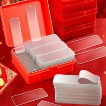 180pcs Double-Sided Adhesive Tape Set, 3 Boxes Of 60pcs Transparent Removable Waterproof Hanging Strips, Suitable For Decorating, Hanging Scrolls, Photos, Clocks, Plastics, Office & Gift Packaging, Applicable For Walls, Arts, Crafts, Hanging Decorations, Easy To Tear And Stick On Plastic Surfaces