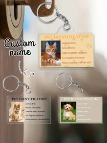 Custom Pet Name Photo ID Tag Collar Clothes Bag Key Simple Good-Looking Beautiful Multi-Purpose Pendant