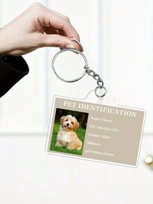 Custom Pet Name Photo ID Tag Collar Clothes Bag Key Simple Good-Looking Beautiful Multi-Purpose Pendant