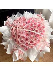 1 套心形插花架，心形花束架，带 18 个支撑杆，塑料 DIY 花瓶工具，花束包装配件，适用于手工花束模型、生日、DIY 礼物、婚礼花束材料 - 彩色 - 查看 7