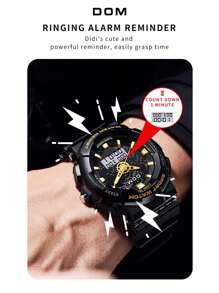 DOM 1 pieza Reloj unisex de moda, impermeable y luminoso con múltiples funciones, apropiado para estudiantes en exámenes con cuenta regresiva