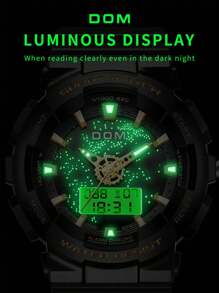 DOM 1 pieza Reloj unisex de moda, impermeable y luminoso con múltiples funciones, apropiado para estudiantes en exámenes con cuenta regresiva