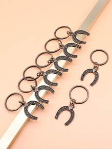 8个/套 23x18mm 马蹄铁吊坠钥匙扣 20mm 外径圆形金属丝钥匙圈 无链钥匙扣 汽车配件 包包挂饰 学校可爱哥特风 Y2K 圣诞礼物创意 包包配件 挂绳带证件夹 汽车配件 包包挂饰 汽车配件 老师 朋友 姐妹