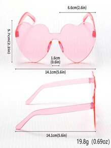 10pcs Heart Shaped Frameless Fashion Plastic Glasses, Suitable For Weddings, Parties, Valentine's Day, Photography Props, Unisex Decorative Eyewear For Holidays, Anniversaries, General Use - Fashionable Frameless Party Glasses, Suitable For Ladies, Red, Pink And Rose Red