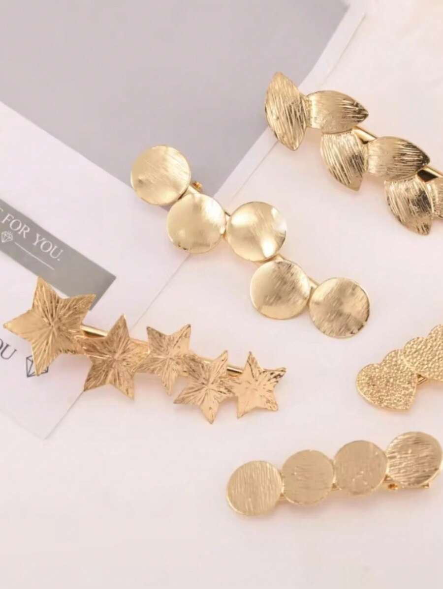 Star Metal Vintage Hair Pin Clip For Women/Girl Headwear Gold/Silver Hairpins Barrettes Styling Hair Accessories Gifts - Multicolor - View 1