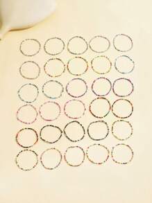 30 件套波西米亚海滩风格彩色米珠手链弹性串珠手链适合女士女孩 - 混色 - 查看 5