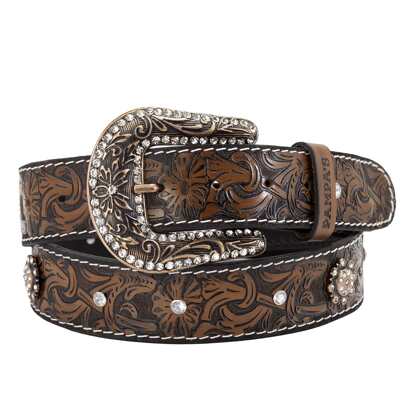 Cinto Country Feminino Floral Com Detalhes em Strass