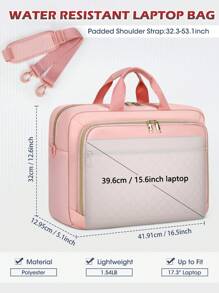 笔记本电脑包 17.3 英寸笔记本电脑公文包 男女防水单肩斜挎包 大号电脑包 适合商务办公工作学院 - 粉色 - 查看 6