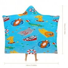 1 pièce Serviette de plage à capuche extra large, surdimensionnée, super absorbante, couverture de plage anti-sable, serviette de plage en fibre super fine, indispensable pour l'été, coupe-vent, écran solaire, plage, fête, séchage en voyage, camping, accessoires de plage, cadeau essentiel de vacances