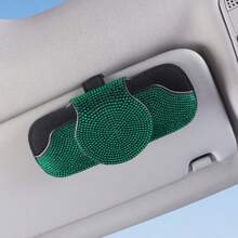 Un support de lunettes de voiture en PU avec strass, étui à lunettes de soleil , accessoires d'intérieur pour véhicules General Motors