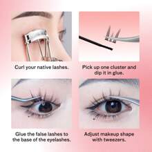 Fadvan 60pcs 5 Rows D 0.07 DIY D1-D29 Cluster Lash Segmented Extensions Invisible Natural Individual Eyelash Trilogy Foxed Large Capacity Mixed Tray Soft Lashes Supplies - Black - View 12