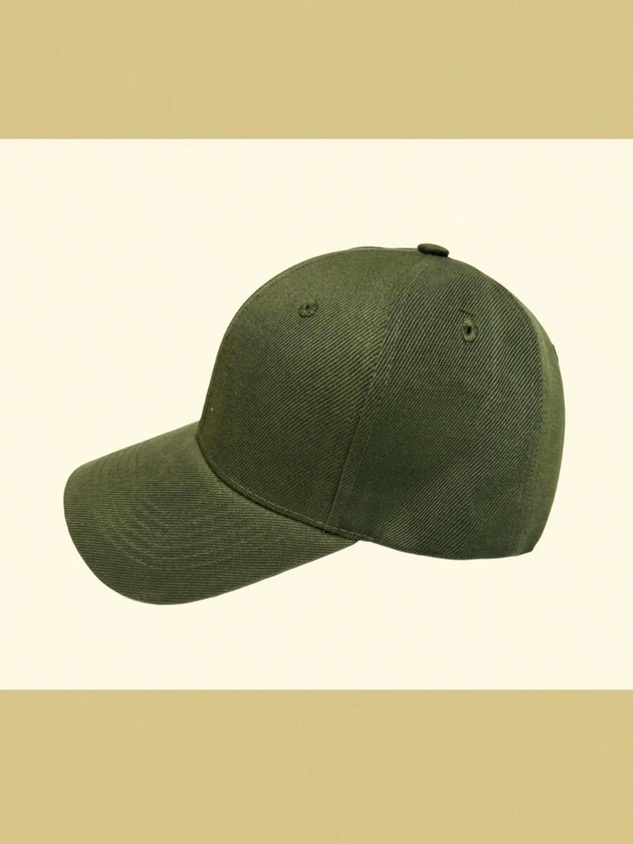Men's Casual Pure Color Baseball Cap - Olive Oil - View 1