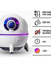 Space Humidifier With Astronaut 220 Ml Silent Led White Color 110v/220v