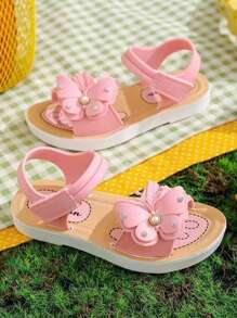 2025 夏季新款儿童凉鞋，女童时尚沙滩防滑凉鞋，公主设计 - 粉色 - 查看 2