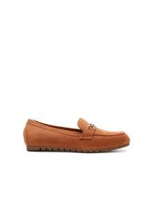 Women Loafers Flats Slip On Lightweight Leisure Arch Support Work Shoes With Chic Metal Detail Comfortable Walking Casual Versatile Loafers - 棕色 - 查看 6