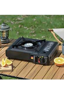 Portable Stove One Burner Gas Stove With Case Camping Travel - màu đen - Xem 6