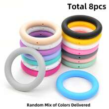 3/8 pièces Perles en silicone en forme d'anneau, perles en silicone DIY, convient pour faire des bijoux, des pendentifs de collier et des ornements - Bague perles en silicone - Voir 6