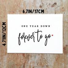 Tarjeta del primer aniversario - Un año abajo, por siempre hacia adelante - Tarjeta del primer aniversario - Tarjeta del 1er aniversario - Primer aniversario que incluye sobre - Estilo-01 - Ver 6