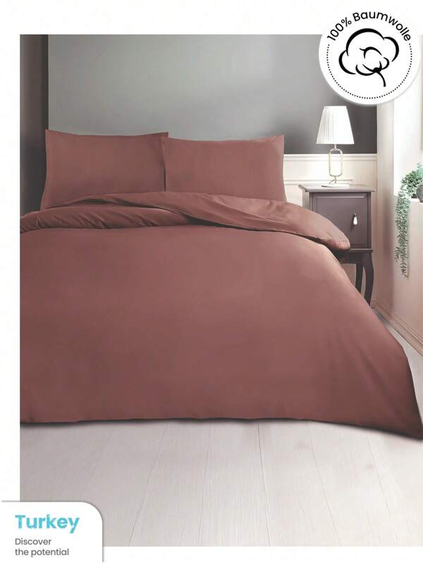 3-teiliges Bettwäsche-Set mit natürlicher Farbgebung für angenehmen Schlaf, elegant gefertigt aus natürlichen, seidig weichen Materialien mit modernem Altınbasak Streifenmuster in Kontrastfarben, perfekt für ein stilvolles Bettwäsche-Set