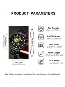 1 Set Men's Watch Business, Fashion, Calendar Function, Luminous Seconds Hand, Anti-Mechanical Numeric Dial Quartz Watch And Lion's Head, Crown Beaded Bracelet Accessory Set Perfect For Everyday Wear, Birthday Gifts, Parties, Holiday Gatherings, And As The Ideal Gift For Yourself Or Friends No Box
