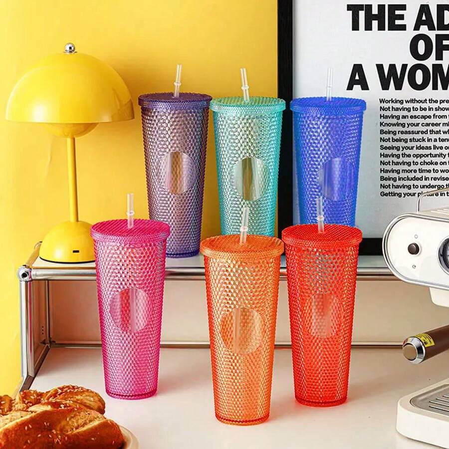 CASAMAX WL Glass With Semi-Transparent Diamond-Style Lid. Capacity 450ml / 7.5x14 Cm / COLOR IS SENT AT RANDOM - 彩色 - 查看 1