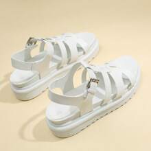 Women's Fashionable Flat Gladiator Sandals Ladies Comfortable Outdoor Buckle Strap Summer Casual Lace Up Beach Shoes