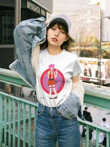 Odalis, Camiseta Mujer, Cuello Redondo Casual, Ideal para Días Casuales y Uso Cómodo.