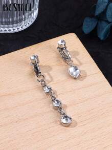 BESTEEL 1 buc Inele de burtică fals Piercing pentru buric fals pentru femei Piercing pentru buric fals Piercing pentru buric fals Inel pentru buric fals din oțel inoxidabil fără piercing
