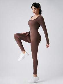 NcmRyu 1pc Women Matt Sports All-In-One Jumpsuit With Padded Bra